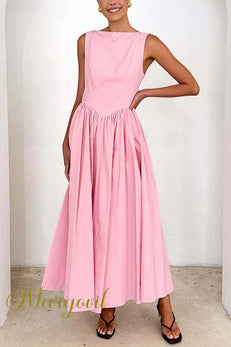Margovil Sleeveless Open Back Swing Midi Dress