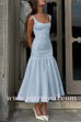 Margovil U Neck Sleeveless Ruffle Bodycon Midi Dress(5 Colors Available!)