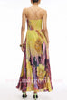 Spaghetti Strap Waisted Floral Print Swing Maxi Dress