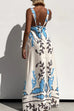 Margovil Square Neck Tie Knot Backless Printed Maxi Cami Dress