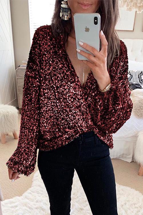 Margovil Christmas/NYE Party Sequin Shirt