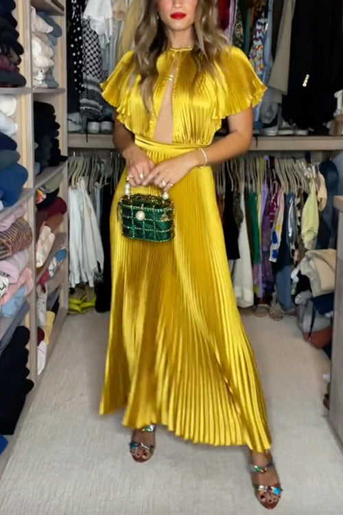 Pleated Maxi Party Dress