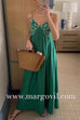 Margovil Spaghetti Strap Twin Fish Embroidery Maxi Dress