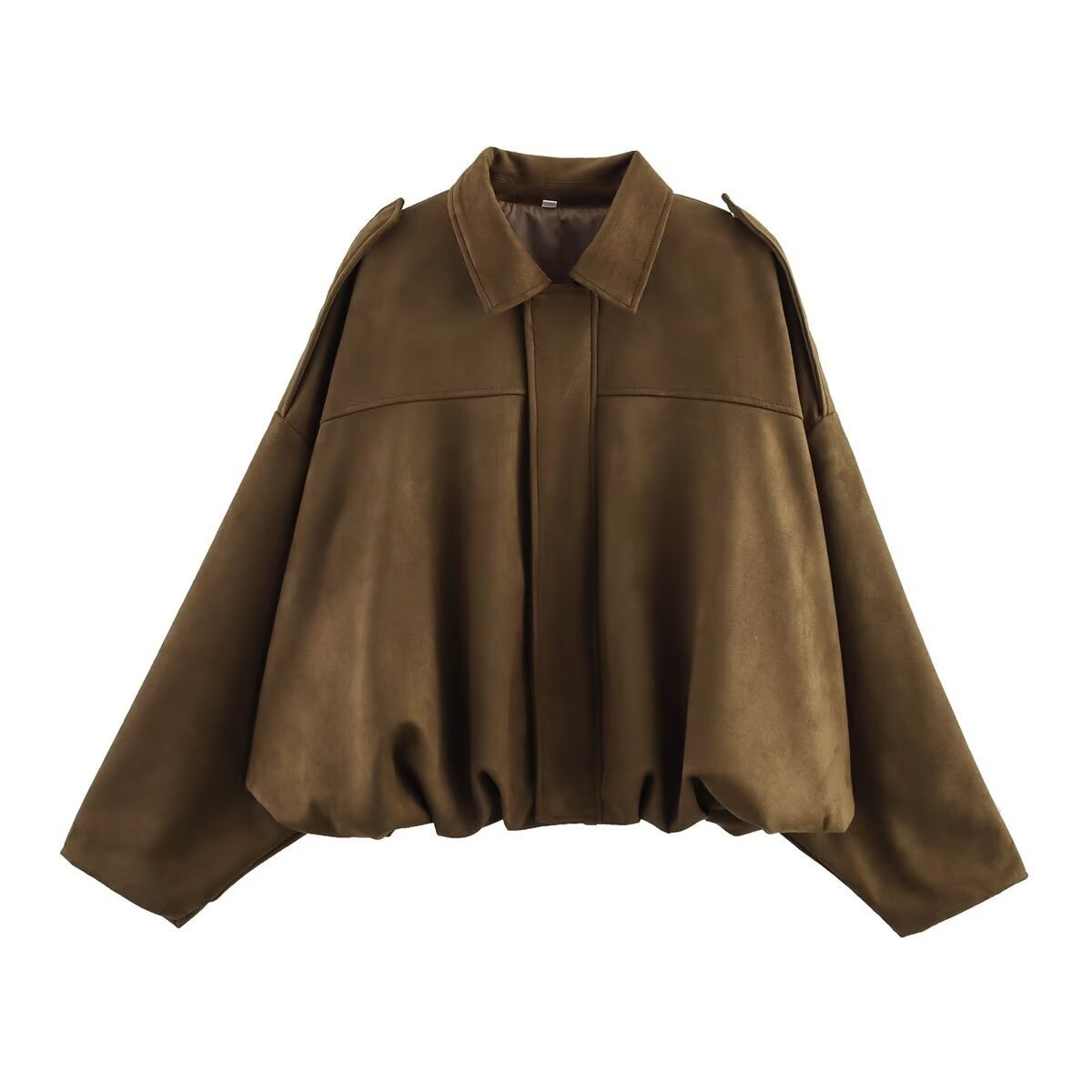 Margovil Lapel Zip Up Trendy Bomber Jacket