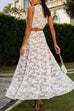Margovil Palm Trees Embroidery Pocketed Swing Maxi Skirt