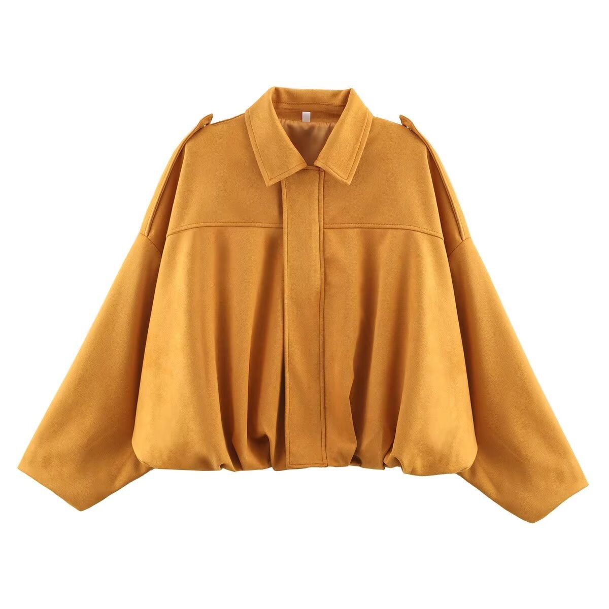 Margovil Lapel Zip Up Trendy Bomber Jacket