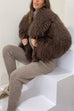Margovil Open Front Winter Faux Fur Teddy Coat