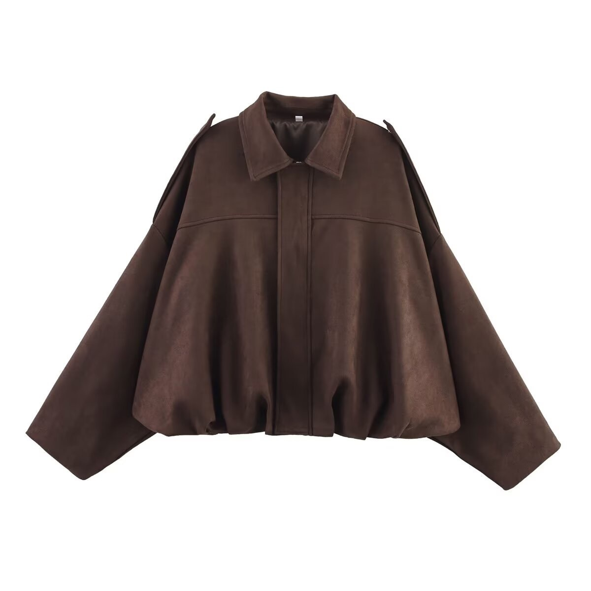 Margovil Lapel Zip Up Trendy Bomber Jacket