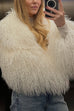 Margovil Open Front Winter Faux Fur Teddy Coat