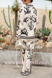 Margovil Wide Leg Reef Print Satin Pants