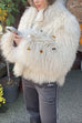 Margovil Open Front Winter Faux Fur Teddy Coat