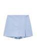 Zipper High Waist Slit Front Skort
