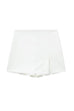 Zipper High Waist Slit Front Skort