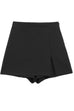 Zipper High Waist Slit Front Skort