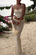 Margovil Side Slit Knit Bodycon Maxi Skirt