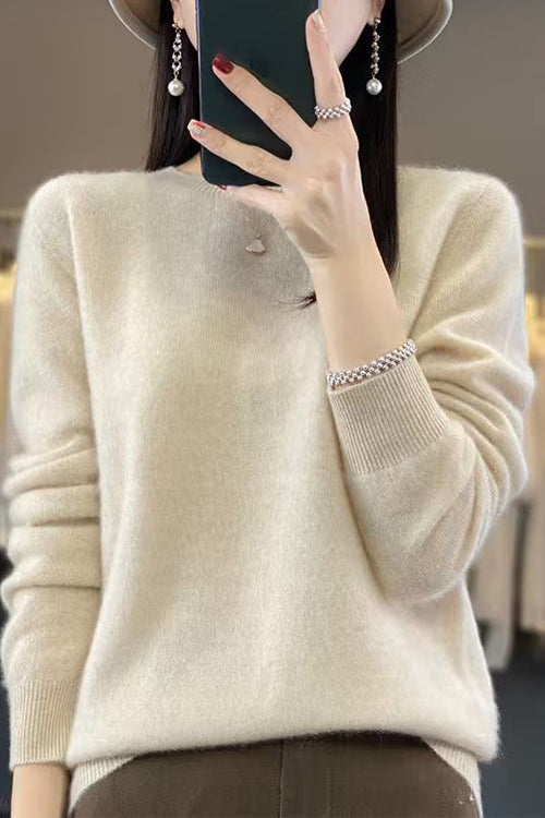 Margovil Crewneck Solid Comfy Pullover Sweater
