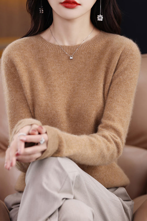 Margovil Crewneck Solid Comfy Pullover Sweater
