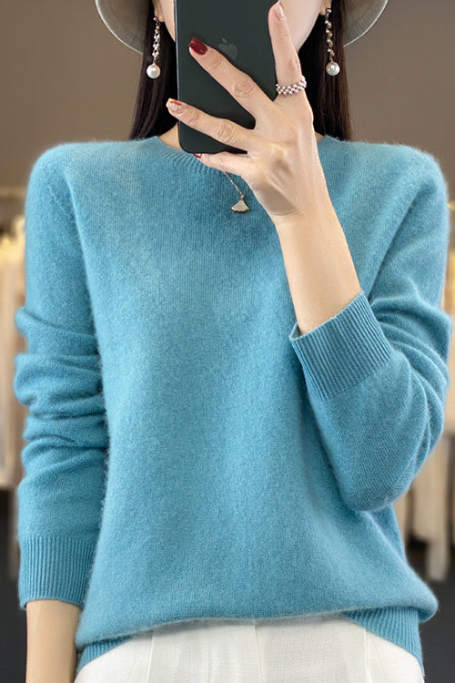 Margovil Crewneck Solid Comfy Pullover Sweater