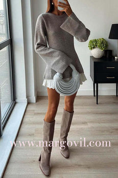 Coziest Long Sleeves Wool-blend Sweater