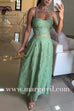 Margovil Embroidery Crop Cami Top and Elastic Waist Swing Maxi Skirt Set