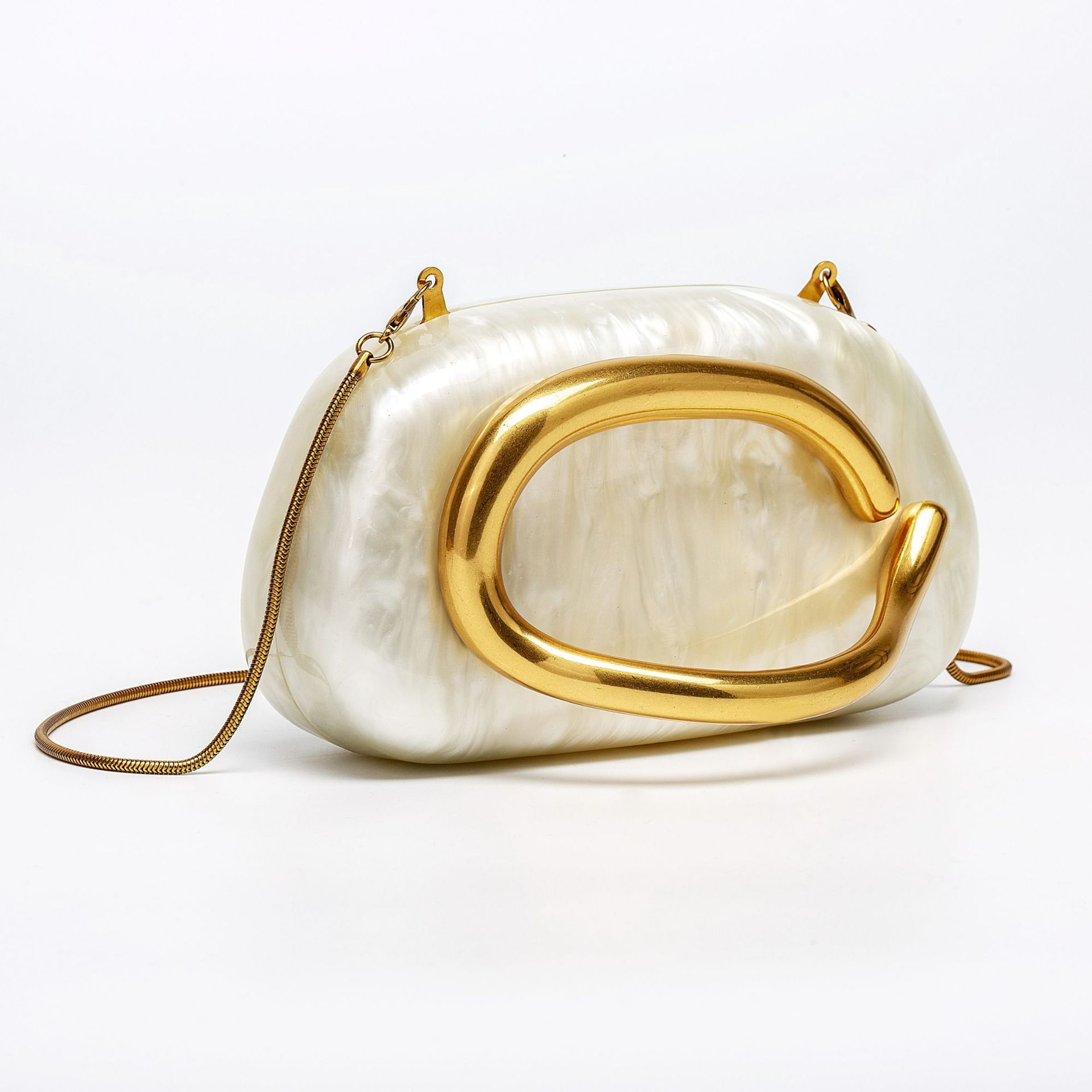 Margovil Trendy Chain Metal Handle Evening Handbag