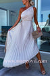 Margovil One Shoulder Cut Out Waist Irregular Pleated Party Dress