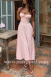 Margovil Drawstring Neck Slit Bustier Midi Cami Dress