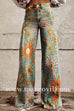 Margovil Vintage Floral Print Wide Leg Pants