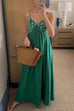 Margovil Spaghetti Strap Twin Fish Embroidery Maxi Dress