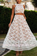Margovil Palm Trees Embroidery Pocketed Swing Maxi Skirt