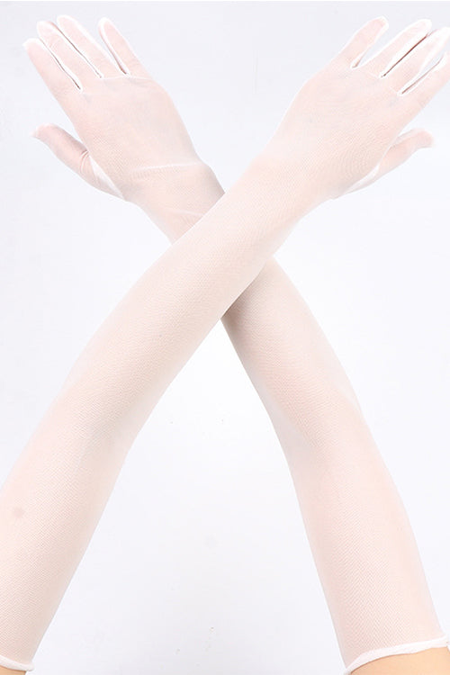 Margovil Over Elbow Length Lace Sheer Gloves