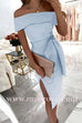 Margovil Off Shoulder Tie Waist Side Split Dress