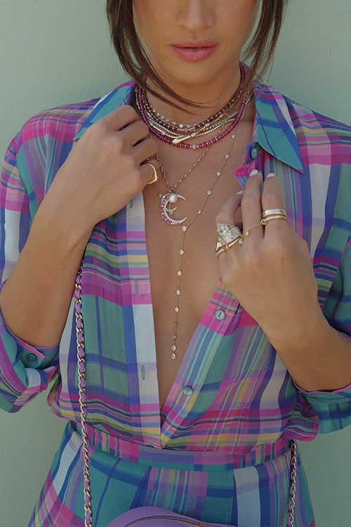 Long Sleeves Button Down Plaid Blouse Shirt