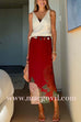 V Neck Sleeveless Satin Top