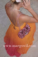 Spaghetti Strap Back Lace-up Gradient Pleated Maxi Dress