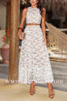 Margovil Palm Trees Embroidery Pocketed Swing Maxi Skirt