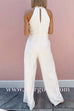 Sleeveless Halter Waisted Wide Leg Jumpsuit