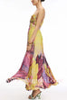 Spaghetti Strap Waisted Floral Print Swing Maxi Dress