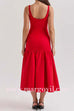 Margovil U Neck Sleeveless Ruffle Bodycon Midi Dress(5 Colors Available!)