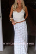 Margovil Elastic WaistBand Lace Hollow Out Maxi Skirt