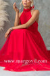 Margovil Bow Knot Halter Open Back Tulle Maxi Dress