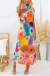 Margovil Sleeveless Tie Neck Waisted Floral Print Maxi Dress