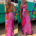 Margovil Criss Cross Backless Tie Dye Maxi Cami Dress