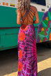 Margovil Criss Cross Backless Tie Dye Maxi Cami Dress