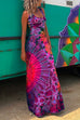 Margovil Criss Cross Backless Tie Dye Maxi Cami Dress