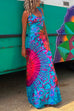 Margovil Criss Cross Backless Tie Dye Maxi Cami Dress