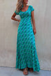 Margovil One Dress Two Ways Short Sleeve Floral Printed Maxi Dress