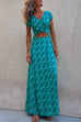 Margovil One Dress Two Ways Short Sleeve Floral Printed Maxi Dress