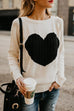 Margovil Color Block Love Heart Knit Sweaters