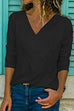Margovil V-neck Long Sleeve Solid Basic Shirts